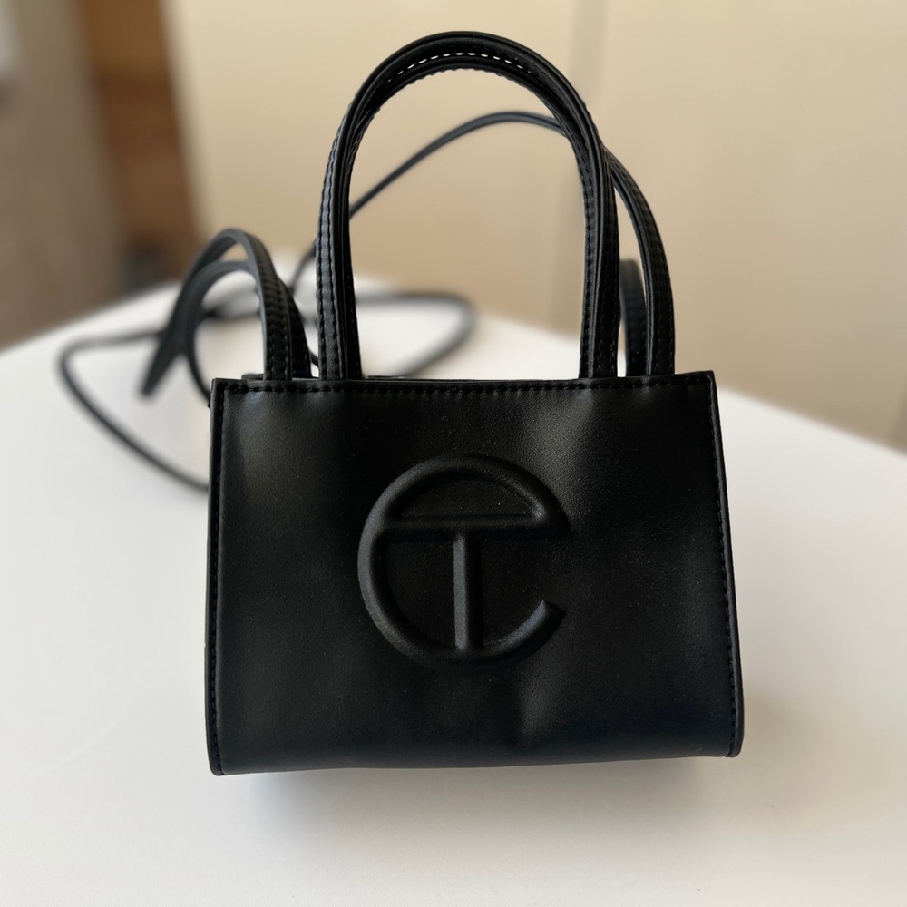 Telfar Black Mini Bag with Circular Logo